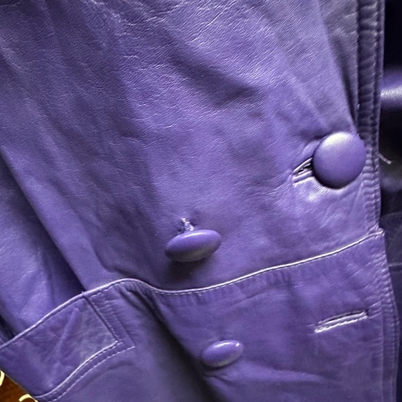 VINTAGE Diana Marco Long Leather  Trench Coat - Picture 7 of 8